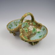 George Jones Majolica Fruit / Strawberry Basket