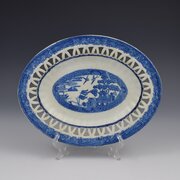 Georgian Pearlware Willow Dish Basket Stand C1800