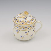 Lovely French Paris Porcelain Custard Cup & Cover 