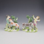 Pair Samson Porcelain Figures After Chelsea Putti
