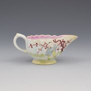 Rare Bow Porcelain Fluted Mandarin Sauceboat C1765