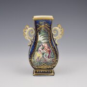Rare Chelsea Porcelain Gold Anchor Watteau Vase