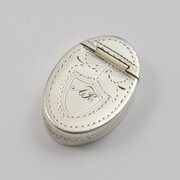 Rare Georgian Miniature Bright Cut Silver Pill Box