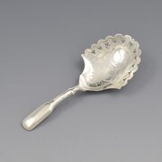 Rare Georgian Pierced Hearts Silver Caddy Spoon