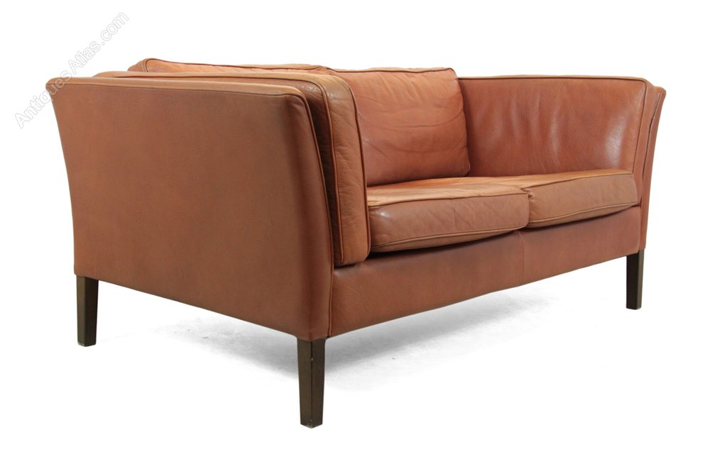 Antiques Atlas Danish Tan Leather Sofa C1960