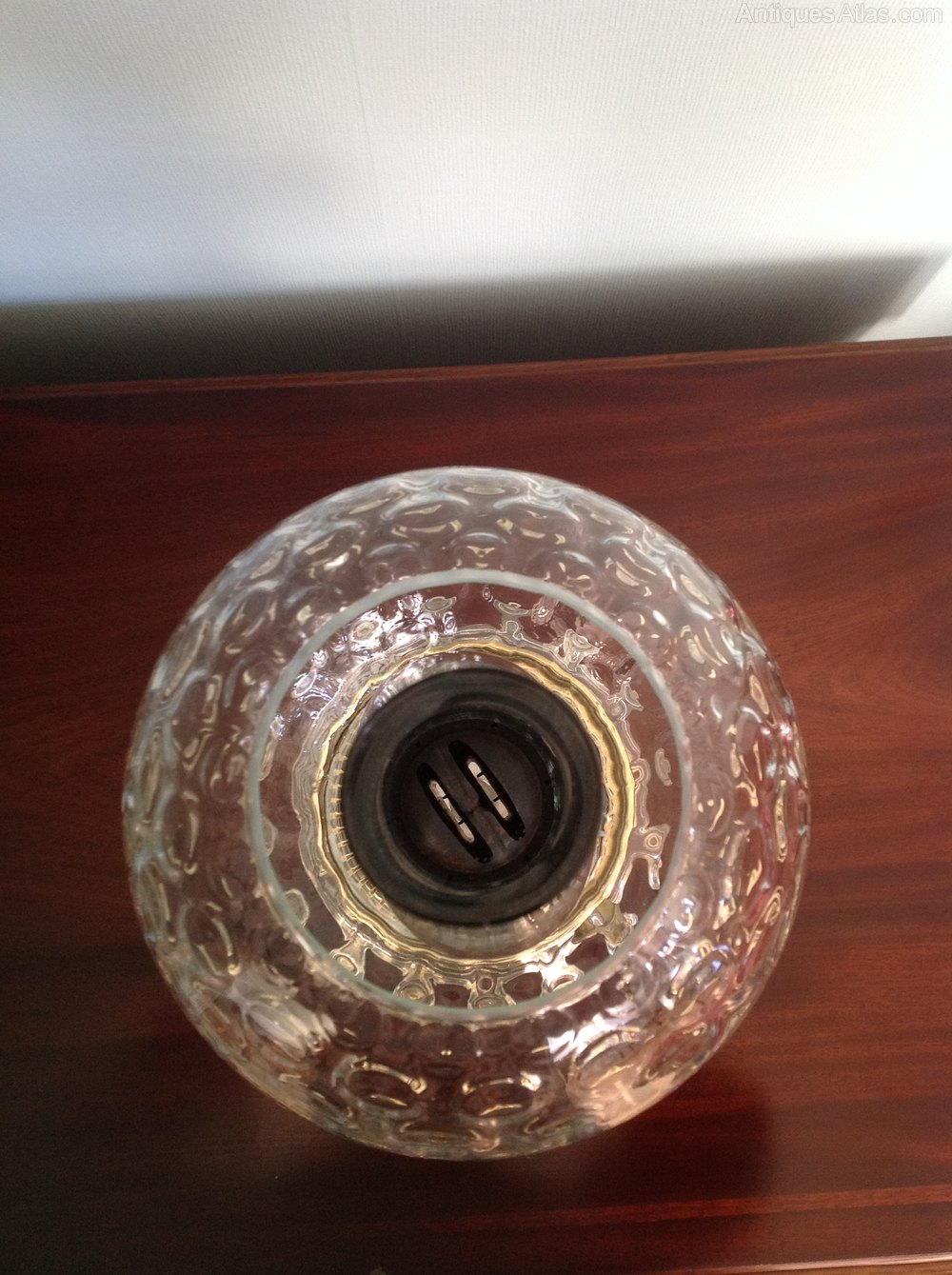 Antiques Atlas Victorian (c 1890) Brass Oil Lamp With Glass Globe