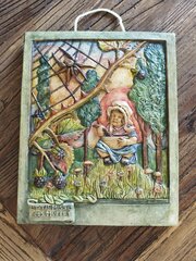 A Large Compton Pottery Little Miss Muffet Plaque 