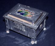 Arts And Crafts Nouveau Silver Enamel Casket