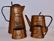 Rare Newlyn Arts And Crafts Four Piece Tea Service