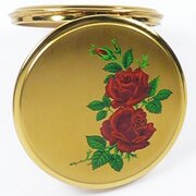 Red Rose Handbag Mirror Compact 1950s