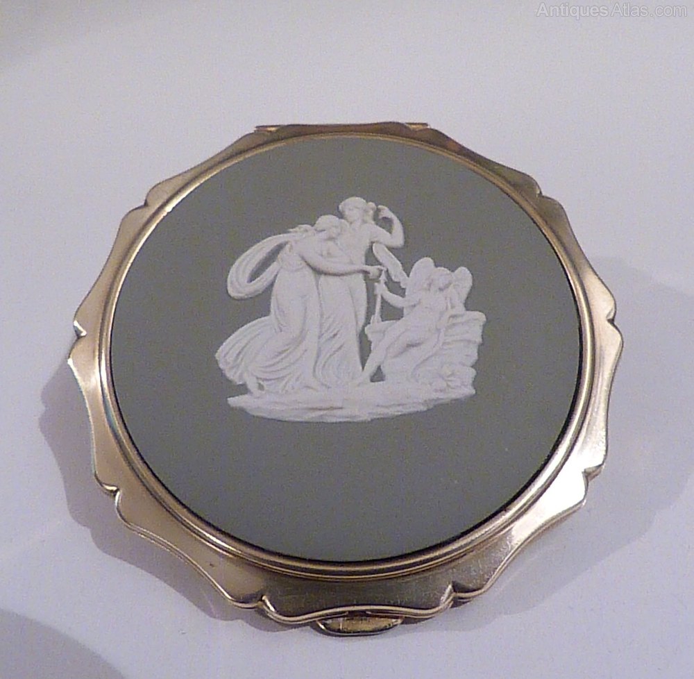 Antiques Atlas Vintage Compacts Sage Green Jasperware
