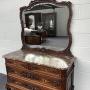 Ornately Carved Walnut French Dressing Table 