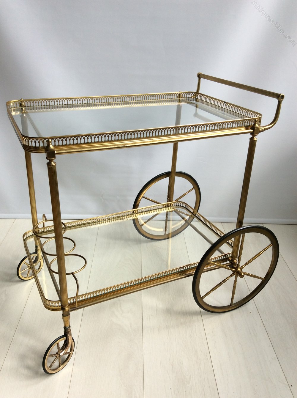 Antiques Atlas Vintage French Brass Drinks Trolley / Bar Cart