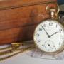 1920s Pioneer open faced pocket watch and chain