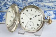 1930s J W Benson Silver Full Hunter Pocket Watch