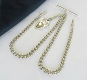 1930s silver pocket watch chain  necklace
