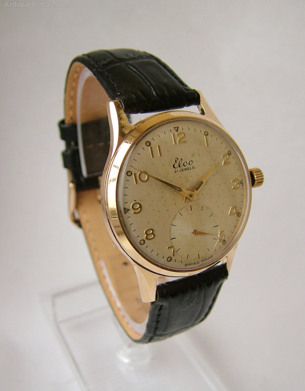 Antiques Atlas 1957 Gents 9 Carat Gold Elco Wrist Watch