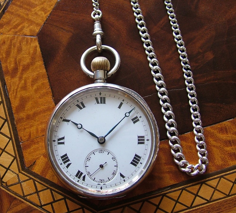 Antiques Atlas A World War 1 Era Silver Pocket Watch And Chain