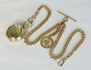 Antique 18ct Rolled Rose Gold Double Watch Chain 