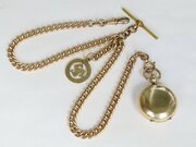 Antique 18ct Rolled Rose Gold Double Watch Chain 