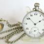 Antique Arsa pocket watch, chain and compass