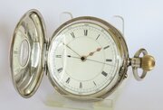 Antique English Silver Half Hunter Seconds Chronograph