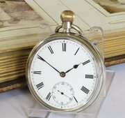 Antique English Silver Pocket Watch, 1886