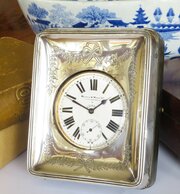 Antique Mappin & Webb Silver Travel Clock