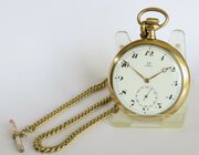 Antique Omega Pocket Watch And Chain