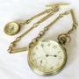 Antique Stauffer & Co IWC pocket watch and chain
