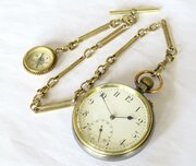 Antique Stauffer & Co IWC Pocket Watch And Chain