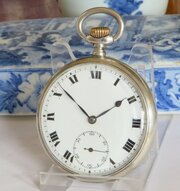 Antique Swiss Silver Pocket Watch, 1917