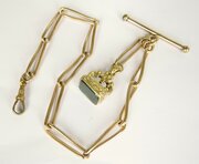 Antique Victorian Rolled Rose Gold Watch Chain