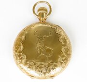Antique Waltham Full Hunter Stag Pocket Watch