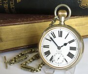 Antique Goliath Omega Pocket Watch And Chain