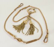 Antique Rolled Gold Double Pocket Watch Chain