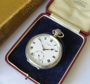 Silver Cyma Pocket Watch, J W Benson, 1933