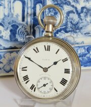 Antique Silver Elgin Pocket Watch, 1928