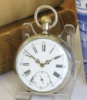 Antique Silver Longines Pocket Watch, 1883