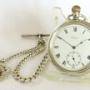 Antique silver Waltham Envoy pocket watch & chain
