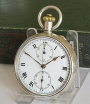 Antique Silver Chronograph Pocket Watch, 1919
