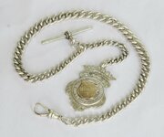 Antique Silver Pocket Watch Albert Chain, 1896