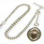 Antique Silver Pocket Watch Chain & Fob