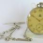 Silver Art Deco pocket watch and chain