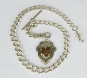 Victorian Silver Graduated Pocket Watch Albert Chain