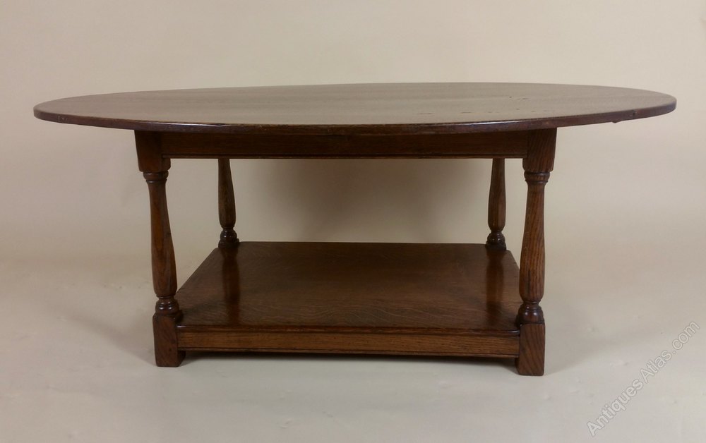 Edwardian Oak Oval Coffee Table Antiques Atlas