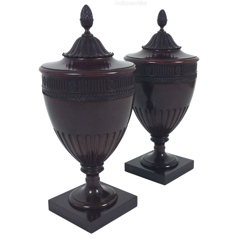 Antiques Atlas Rare Pair Of Adam Design Carved Mahogany Urn Shape