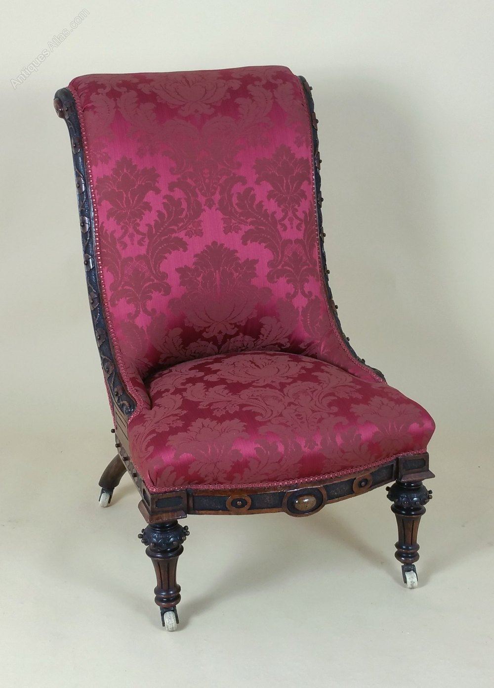 Victorian Carved Walnut Ladies Upholstered Chair Antiques Atlas