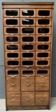 1920s Oak Haberdashery Storage Display Drawers