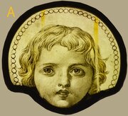 Antique Victorian Hand Painted Stained Glass Panel